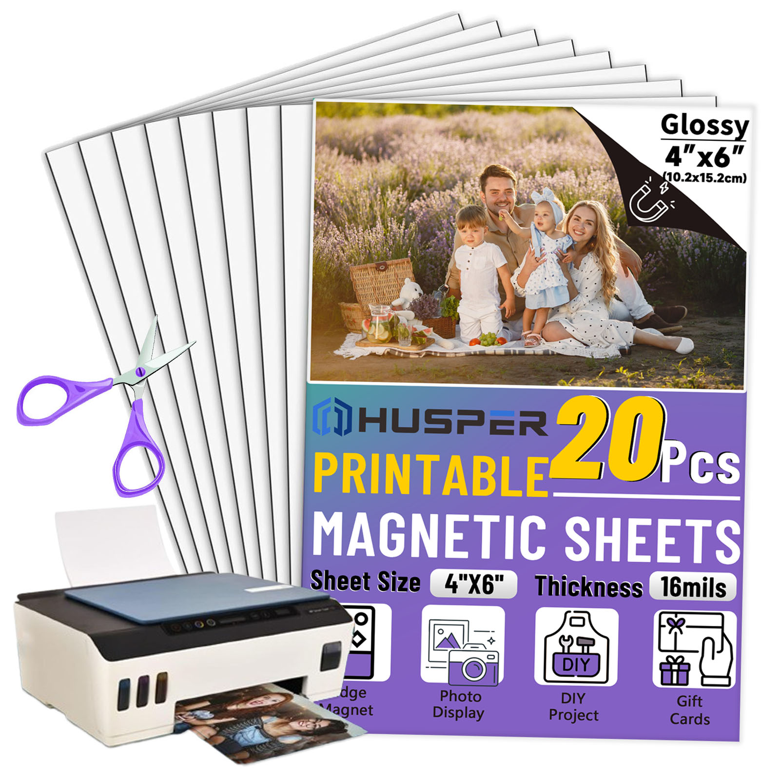 Commercial Printing Paper - 10/20 arkuszy 4R błyszczących arkuszy magnetycznych